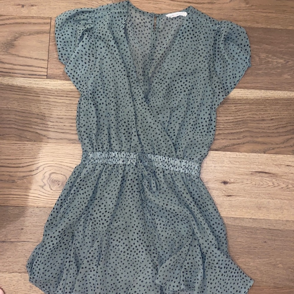 Millibon Green Leopard print romper